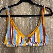 VENUS yellow stripe reversible bikini top, M