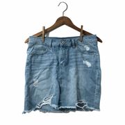 ⭐️Distressed denim mini skirt