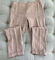 Nubby Linen Cuffed Side Zip Trousers Pants 12