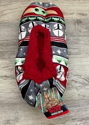 NWT  Mandalorian Multi-Color Soft Red Fleece Inside Slipper Socks