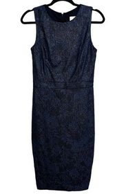 Collection Navy Shimmer Lace Sheath Dress