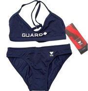 TYR Durafast GUARD RingBack 2pc Workout Bikini Swimsuit - Navy XXS $70