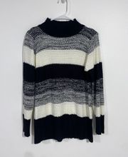 Striped Mock Neck Sweater