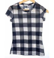 Rag & Bone Top Black And White Buffalo Plaid Pattern Size XS