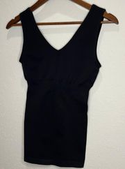 V-Neck Black Reversible Shaper Tank Top Size S NEW