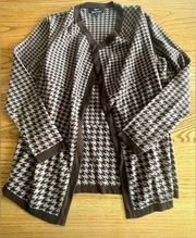 Houndstooth Sweater Dennis By Dennis Basso Women’s Size‎ Medium Brown Cream