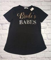 NEW Bridal Bar By Icing Brides Babes Black Bachelorette T-Shirt Size S/M