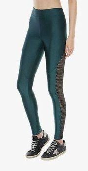 Koral Mesh Panel High Rise Leggings Small Emerald Green Athletic Athleisure