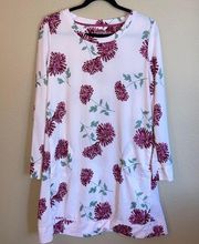 KATE SPADE Size Medium Pink Floral Dress Tunic Loungewear