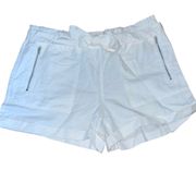 New York & Company Linen Blend Belted Paper Bag Waist Shorts 