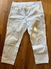 Lilly Pulitzer Womens Size 16 White Solid South Ocean Cropped Jeans