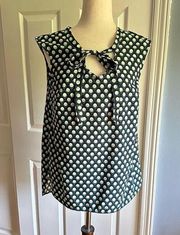 Merona Green Geometric Dots Sleeveless Blouse Size Medium