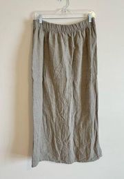 [Bryn Walker] 100% Linen Tan Khaki Skirt- Size Large