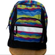 L.L. Bean Multicolored Backpack With Reflector 3 pockets
