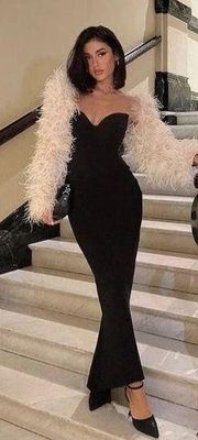 'Sabine' Black Strapless Corset Dress NWOT size XS