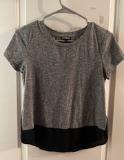 EXPRESS Basic Gray And Black Tee