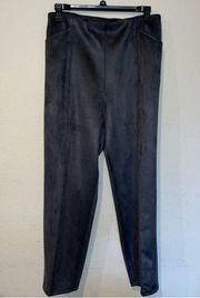 Allison Daley super soft faux Suede gray pull-on pants leggings, size 3XL