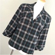 Dress Barn Plaid 3/4 Sleeve Blazer EUC