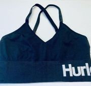 Hurley Bralette Black Large Logo Crossback Soft Fabric XL