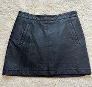 Black Vegan Leather Mini Skirt 