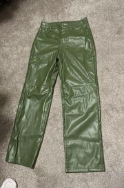 green leather pants 