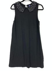 Vivienne Vivienne Tam Women's Small Collared Pearl Neckline Shift Dress Black