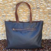 Bottega Veneta Vintage Black Marco Polo Coated Canvas Tote Bag w/COA.