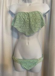 Ron Jon Surf Shop mint green lace bikini swimsuit size Medium