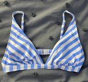 Blue And White Striped Bikini Top