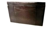 Vintage Brown Leather La Garde Rolfs Hinge Frame Clutch Bag