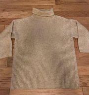 ASOS, women’s beige knit turtleneck 3/4 sleeve pullover sweater size 2