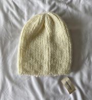 Cream And Gold Knit Beanie