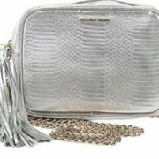 Victoria’s secret silver metallic crossbody purse bag with chain limited edition