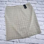 NWT Lane Bryant Pencil Straight‎ Skirt Women's Size 18 Tan Plaid Stretch Lined