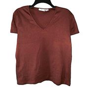 White Stag Women's Large Brown V-neck T-shirt