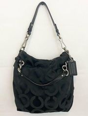 Coach OP Art Signature Sateen Brooke Black bag handbag purse