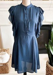 Rokoko Dark Teal Polka Dot Flowy
Midi Dress Size L