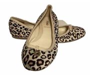 Multi Bianco Calf Hair Leopard Print Bow Flats Size 38.5/.US 7.5 LSHE134