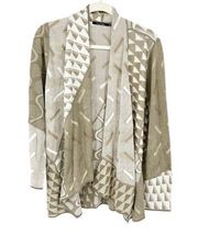 Nic + Zoe Womens Geometric Print Open Front Layered Cardigan Sweater Size 1X
