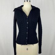 Club Monaco Black Knit 100% Will Cropped Cardigan Sweater