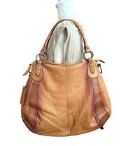 7 FOR ALL MANKIND ombré tan/brown leather hobo shoulder bag