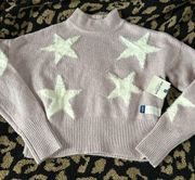 NWT Arizona Star Mock Neck Cropped Lilac Sweater Sz. S