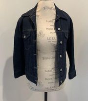 Anne Klein cropped dark wash denim jacket size 4