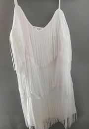 White Fringe Dress