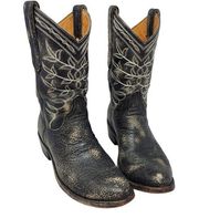 Old Gringo Polo Razz Black Leather Embroidered Cowboy Boots Round Toe Size 6.5 B