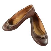 Clarks Artisan Womens Shoes Brown Comfort Leather Upper flats size 6.5M