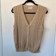 Vintage 90s khaki beige grandpa sweater vest size Small/Medium