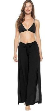 Becca Modern Muse Crinkled Rayon Mock Wrap Pants Cover-Up