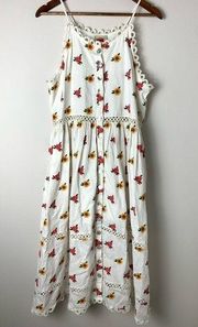 STUNNING Farm Rio Floral Cross Stiched Embroidered Spring Summer Vacation Dress