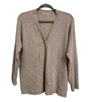 Reformation Heathered Tan Button Down Cardigan Cashmere Size L NWOT